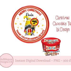 Design de tampa de cuba de chocolate de senhora pirulito de Natal feliz, PNG, tampa de cuba de chocolate para impressão, adesivo de Natal, download digital instantâneo