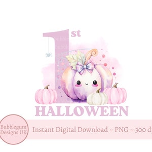 Mein 1. Halloween niedlicher Kürbis PNG, Halloween-Baby-Weste-Design, erstes Halloween-Baby-T-Shirt, Halloween-Leckerli-Tasche, sofortiger digitaler Download