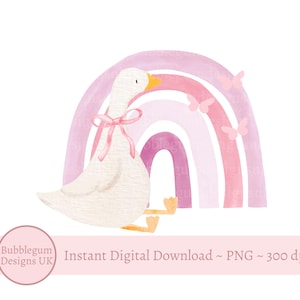 Dumme Gans rosa Regenbogen PNG, Dumme kleine Gans Sublimationsdesign, Dumme Gans Clipart, trendige Dumme Gans, sofortiger digitaler Download