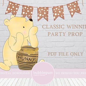 Classic Winnie the Pooh Big Cutout Party Prop, Pooh Bear Character Party Prop, Winnie Printable Party Decor, PDF, Instant Digital Download