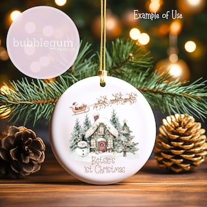 Jultomtens renarsläde och julhus PNG, julclipart, julsäckdesign, sublimering av julaftonslåda, omedelbar digital nedladdning bild 6
