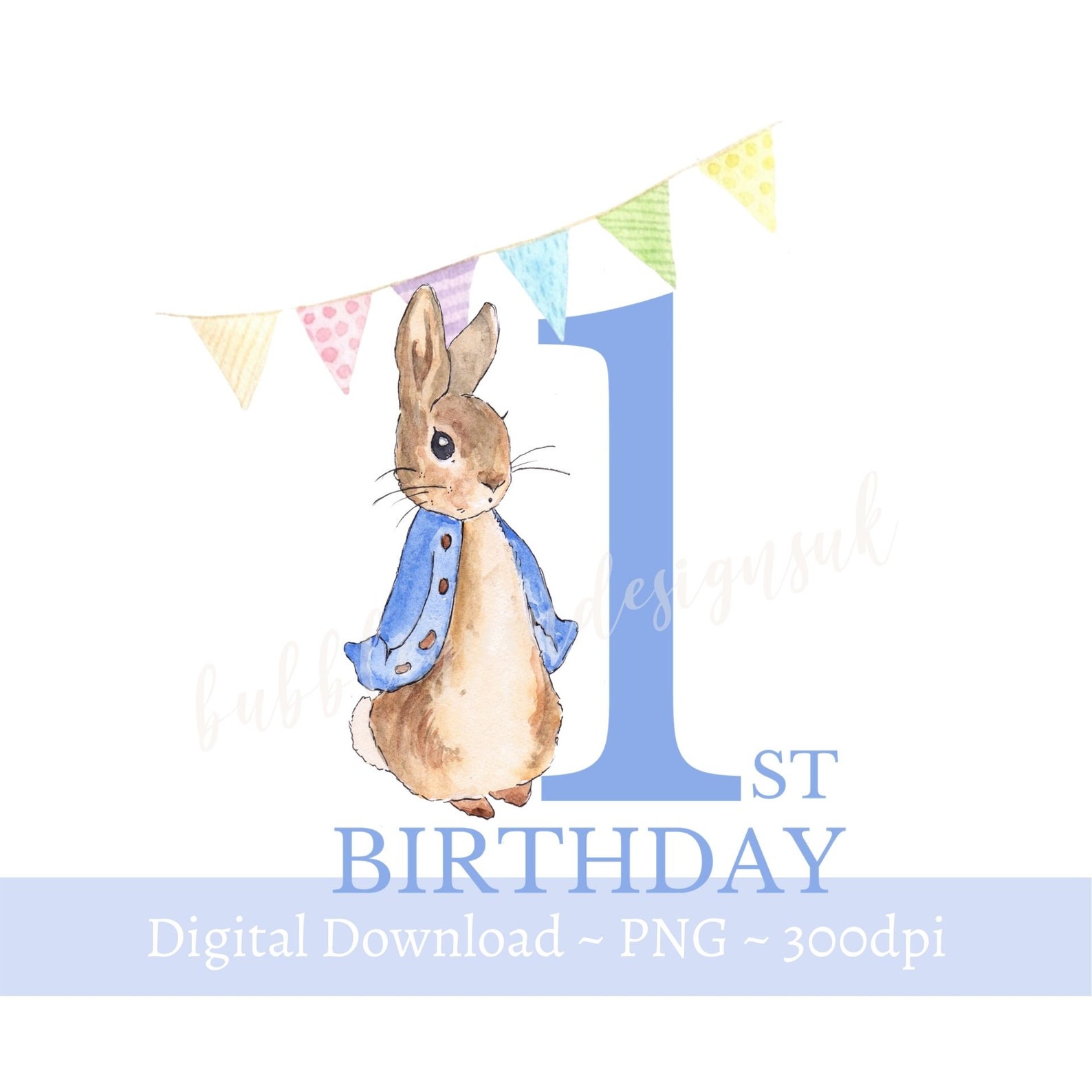 Peter Rabbit Bunting Birthday 1 to 5 PNG Bundle Peter Rabbit Etsy