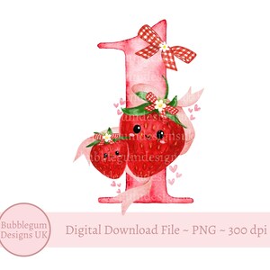 Berry Sweet One PNG, Strawberry First Birthday, Baby T Shirt Sublimation Design, Strawberry 1st Birthday, Instant Digital Download image 1