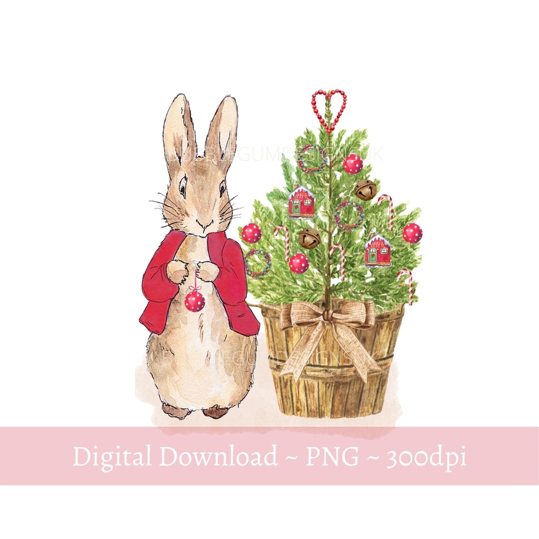 Peter Rabbit Christmas Tree PNG Peter Rabbit Sublimation Etsy Finland