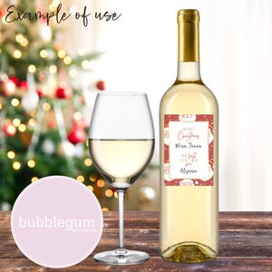 A4 Weihnachtsweinflaschen-Etikett, JPG, Paketaufkleber, frohe Weihnachten-Flaschenetikett, Paketaufkleber-Design, Geschenk des Lehrers, sofortiger digitaler Download
