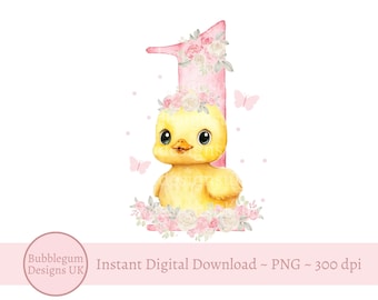 One Duck PNG, Duck 1st Birthday Sublimation Design, Rubber Ducky Birthday Party Decor, Yellow Duck Party, Ducks, Instant Digital Download