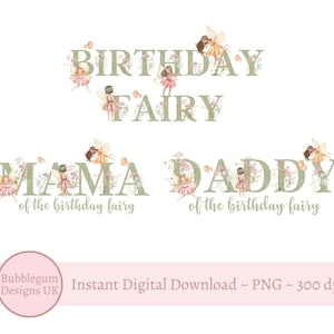 PAQUETE FAMILIAR Hada de cumpleaños verde, Hada de flores silvestres PNG, Diseño de sublimación de hadas, Camiseta de cumpleaños, Hadas de flores, Descarga digital instantánea