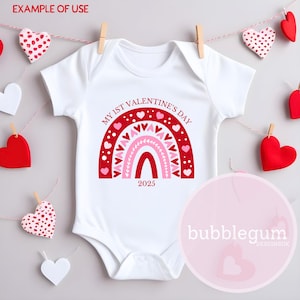 My 1st Valentine's Day Rainbow PNG, Valentine's Sublimation Design, Red Pink Rainbow, Baby First Valentine's Day, Instant Digital Download