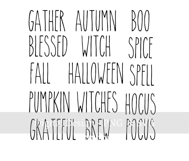 Download Rae Dunn Style Autumn Fall Halloween Thanksgiving Word ...