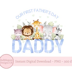 Our First Father's Day Daddy PNG, Father's Day Sublimation Design, Fathers Day Card Design, 1st Father's Day,  Instant Digital Download