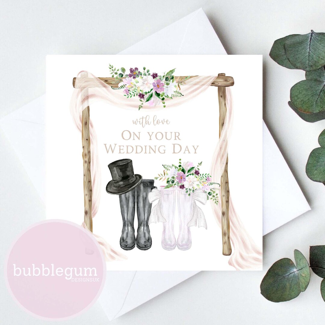 Braut Bräutigam Gummistiefel Hochzeit Bogen PNG, Sublimationsdesign,  Hochzeitskarte Design, Hochzeit Briefpapier Design, sofortiger digitaler