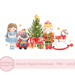 Árvore de Natal Quebra-Nozes PNG, Design de Sublimação Quebra-Nozes, Design de Saco de Papai Noel, Bola de Natal, Cartão de Natal Download Digital Instantâneo