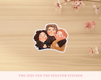 The Jedi and the Senator Padme Amidala Anakin Skywalker Obi-Wan Kenobi Die Cut Vinyl Sticker
