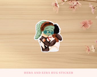 Pegatina de vinilo troquelada: Hera Syndulla y Ezra Bridger reunidos