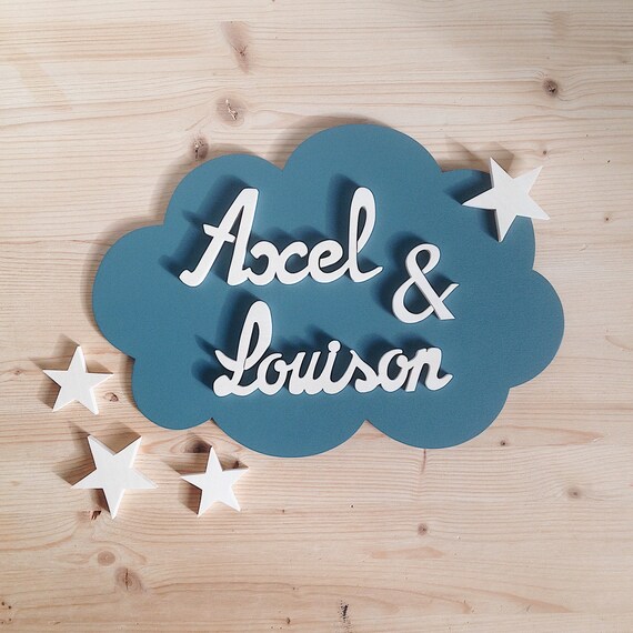 Plaque De Porte Deux Prenoms Decoration Murale Personnalisee Etsy