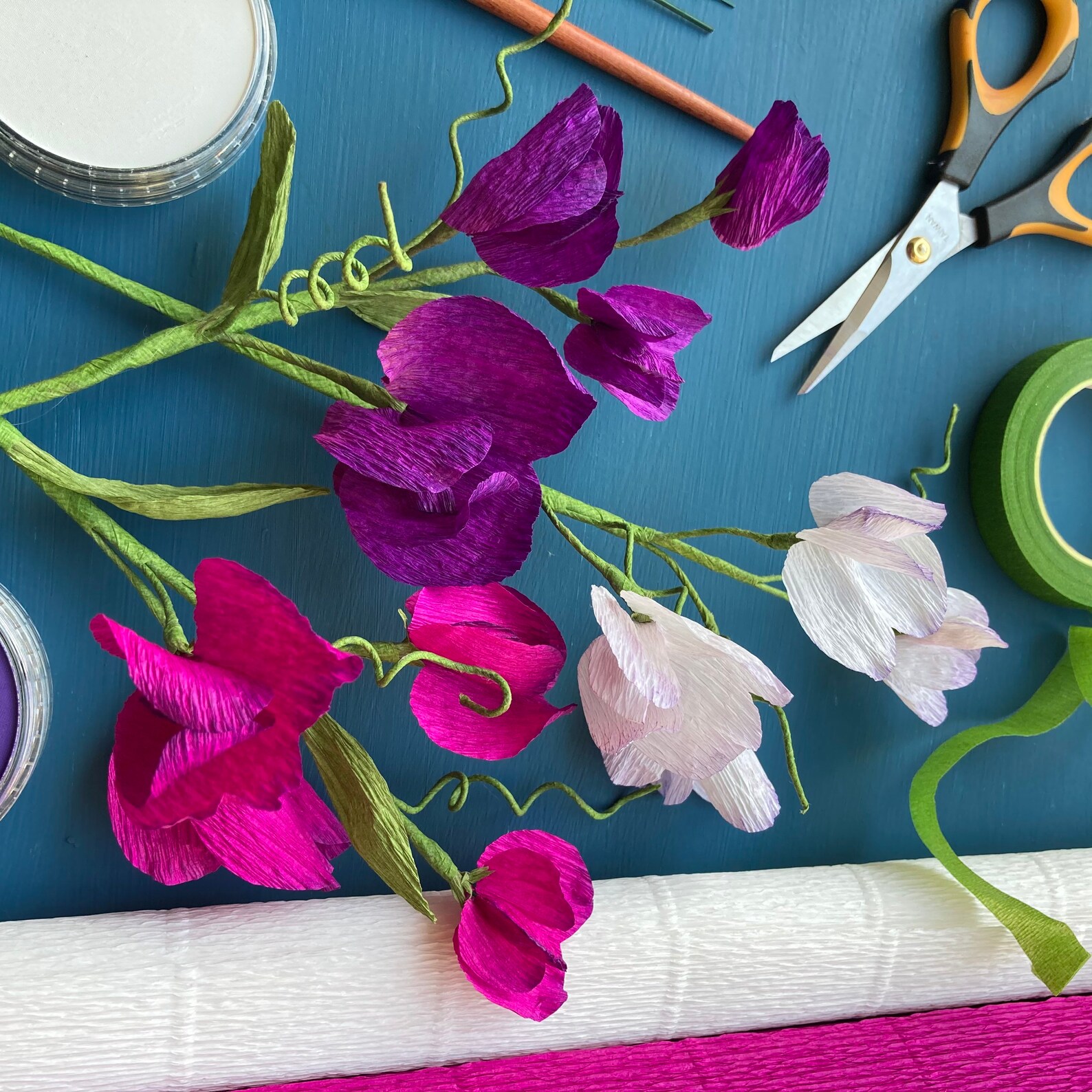 Sweet Peas crepe Paper Etsy