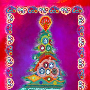 Desi-kerstboom, gevouwen kaart