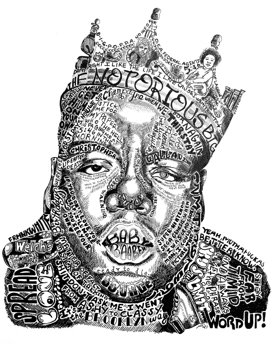 Notorious BIG 8 X 10 Word Portrait - Etsy