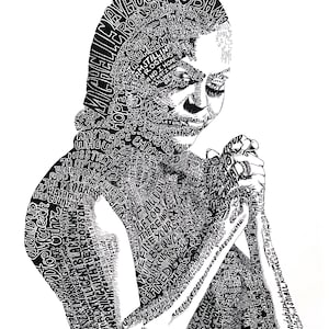 Michelle Obama Word Portrait mounted 16 x 20&quot;