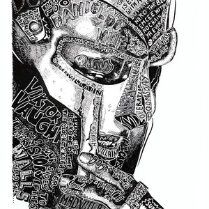 MF Doom- 8 x 10 Word Portrait