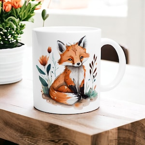 Fox Mug - Handcrafted Ceramic Coffee Cup with Whimsical Fox Design - Perfect for Morning Brew - Unique Gift for Animal Lovers