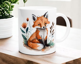 Handcrafted Fox Coffee Mug - Whimsical Ceramic Design