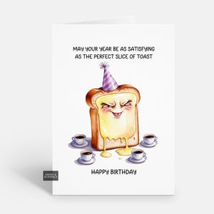 Divertida tarjeta de cumpleaños con brindis para él o ella, tarjeta de felicitación de broma para hombres o mujeres adultos.