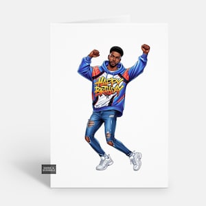 Funny Urban Style Birthday Card For Him Or Her – Cool 90s Hip Hop Greeting Card For Men & Women