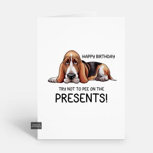 Divertida tarjeta de cumpleaños de perro beagle grosero para él o ella, tarjeta de felicitación de broma para hombres o mujeres adultos