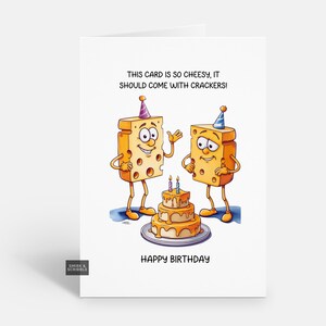 Divertida tarjeta de cumpleaños con queso para él o ella, tarjeta de felicitación de broma para hombres o mujeres adultos