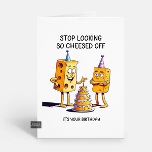 Divertida tarjeta de cumpleaños con queso para él o ella, tarjeta de felicitación de broma para hombres o mujeres adultos