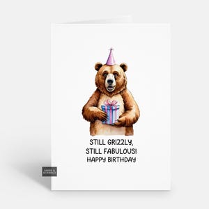 Carte d'anniversaire drôle d'ours pour lui ou elle, carte de voeux de plaisanterie pour adulte