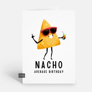Divertida tarjeta de cumpleaños de Nacho para él o ella, tarjeta de felicitación con juego de palabras de broma para adultos