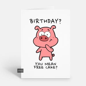 Carte d'anniversaire drôle de cochon pour lui ou elle, carte de voeux de blague pour hommes ou femmes adultes