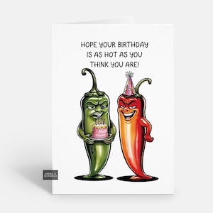 Carte d'anniversaire drôle de piment grossier pour lui ou elle, carte de voeux de blague effrontée