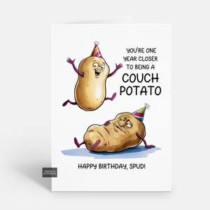 Divertida tarjeta de cumpleaños de papa para él o ella, tarjeta de felicitación de broma para hombres o mujeres adultos.