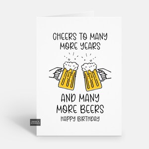Divertida tarjeta de cumpleaños con cerveza para él o ella, tarjeta de felicitación de broma para hombres o mujeres adultos