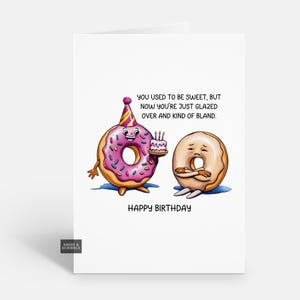 Carte d'anniversaire donut grossier pour lui ou elle avec une blague coquine drôle