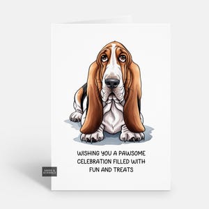 Tarjeta de cumpleaños con un divertido juego de palabras sobre perros para él o ella, tarjeta de felicitación para amantes de los animales y dueños de mascotas.