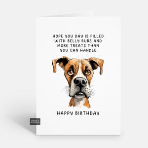 Divertida tarjeta de cumpleaños de perro bóxer para él o ella, tarjeta de felicitación de broma para hombres o mujeres adultos