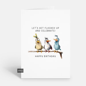 Carte d'anniversaire drôle d'oiseau pour lui ou elle, carte de voeux de plaisanterie pour des hommes ou des femmes adultes