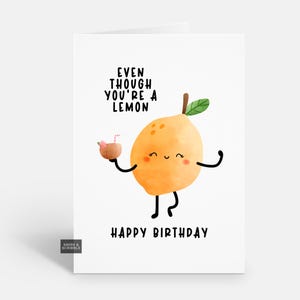 Divertida tarjeta de cumpleaños con limón grosero para él o ella, tarjeta de felicitación de broma para hombres o mujeres adultos