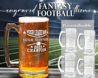 Personalized Fantasy Football Beer Stein 17.5oz