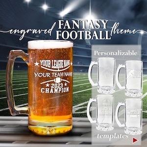 Personalized Fantasy Football Beer Stein 17.5oz
