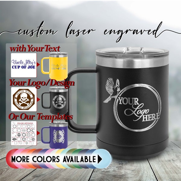 Custom Travel Coffee Mug Personalized 15oz