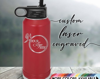 Custom Water Bottle, Personalized, 32oz, Includes Straw