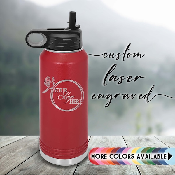 Custom Water Bottle, Personalized, 32oz, Includes Straw