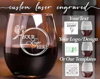 Custom Stemless Wine Glass, Personalized