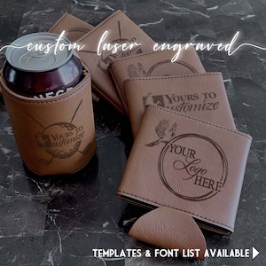 Personalized Leather Beer Sleeve, Custom