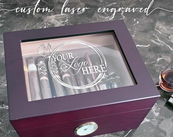 Custom Personalized Humidor - Holds 25-50 Cigars